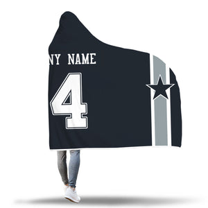 Dallas Cowboys Hooded Blanket - Personalized Any Name & Any Number