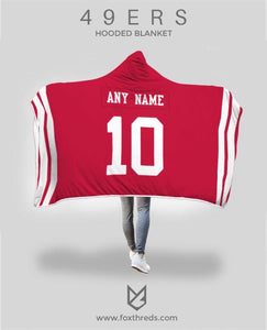 San Francisco 49ers Hooded Blanket - Personalized Any Name & Any Number