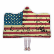American Flag Hooded Blanket