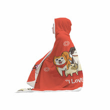 I Love Dogs Hooded Blanket
