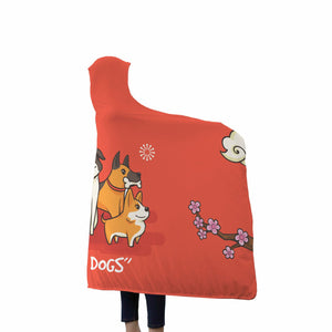 I Love Dogs Hooded Blanket