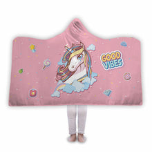 Unicorn Good Vibes Hooded Blanket