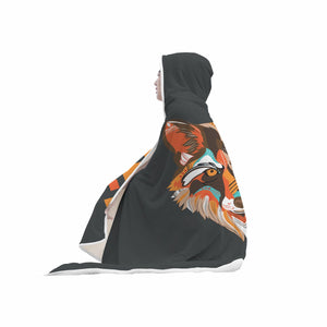 Tribal Fox Hooded Blanket