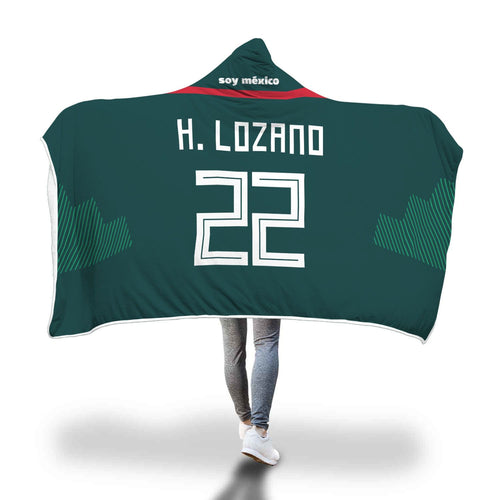 Hirving Lozano Mexico Home Jersey 2018 Hooded Blanket - FIFA World Cup