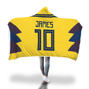 James Rodriguez Colombia Home Jersey 2018 Hooded Blanket - FIFA World Cup