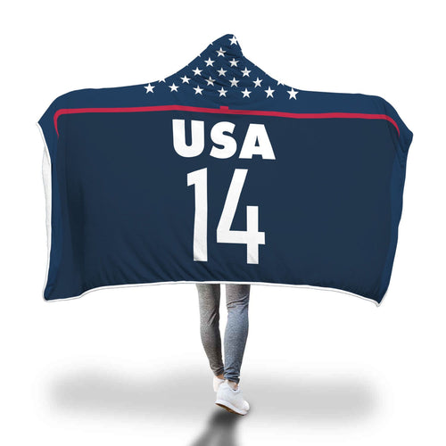 Sofia Huerta USA Women's Soccer Hooded Blanket