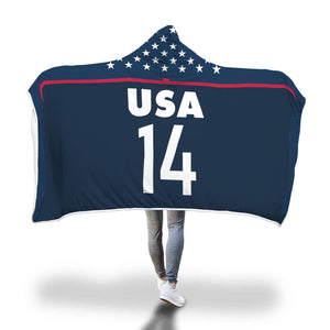 Sofia Huerta USA Women's Soccer Hooded Blanket