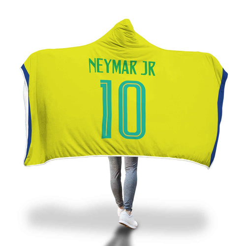 Neymar Junior Brazil Home Jersey 2018 Hooded Blanket - FIFA World Cup