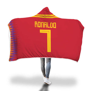 Ronaldo Spain Home Jersey 2018 Hooded Blanket - FIFA World Cup