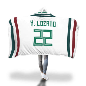Hirving Lozano Mexico Away Jersey 2018 Hooded Blanket - FIFA World Cup