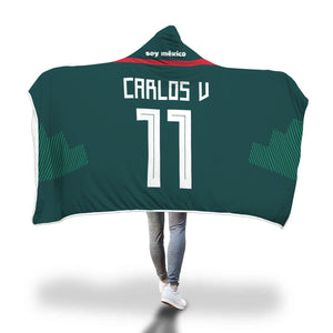 Carlos Vela Mexico Home Jersey 2018 Hooded Blanket - FIFA World Cup