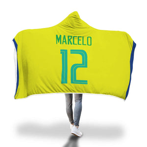Marcelo Vieira Brazil Home Jersey 2018 Hooded Blanket - FIFA World Cup