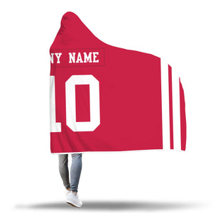 San Francisco 49ers Hooded Blanket - Personalized Any Name & Any Number