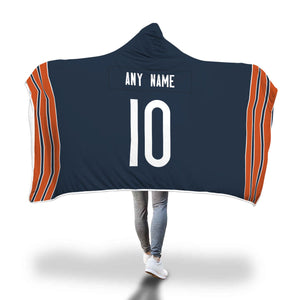 Chicago Bears Hooded Blanket - Personalized Any Name & Any Number