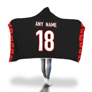 Cincinatti Bengals Hooded Blanket - Personalized Any Name & Any Number