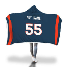 Denver Broncos Hooded Blanket - Personalized Any Name & Any Number
