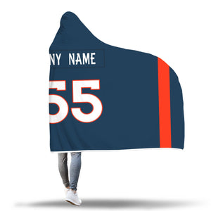 Denver Broncos Hooded Blanket - Personalized Any Name & Any Number