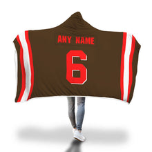 Cleveland Browns Hooded Blanket - Personalized Any Name & Any Number