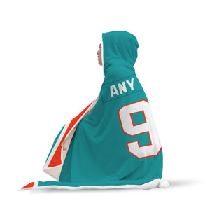 Miami Dolphins Hooded Blanket - Personalized Any Name & Any Number