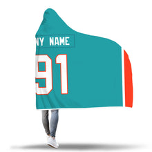 Miami Dolphins Hooded Blanket - Personalized Any Name & Any Number