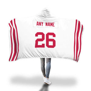 New York Giants Hooded Blanket - Personalized Any Name & Any Number