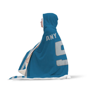 Detroit Lions Hooded Blanket - Personalized Any Name & Any Number