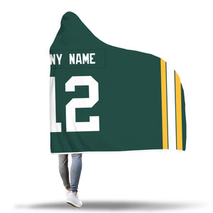 Green Bay Packers Hooded Blanket - Personalized Any Name & Any Number