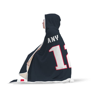 New England Patriots Hooded Blanket - Personalized Any Name & Any Number