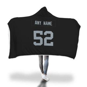 Oakland Raiders Hooded Blanket - Personalized Any Name & Any Number