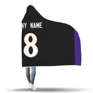 Baltimore Ravens Hooded Blanket - Personalized Any Name & Any Number