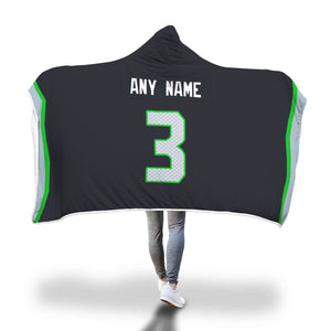 Seattle Seahawks Hooded Blanket - Personalized Any Name & Any Number