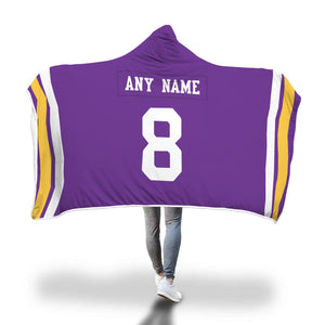 Minnesota Vikings Hooded Blanket - Personalized Any Name & Any Number