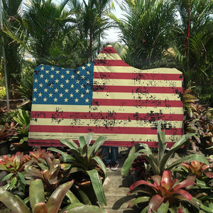 American Flag Hooded Blanket