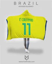 Philippe Coutinho Brazil Home Jersey 2018 Hooded Blanket - FIFA World Cup