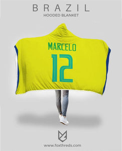 Marcelo Vieira Brazil Home Jersey 2018 Hooded Blanket - FIFA World Cup