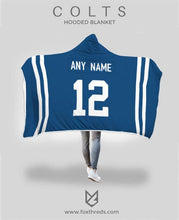 Indianapolis Colts Hooded Blanket - Personalized Any Name & Any Number