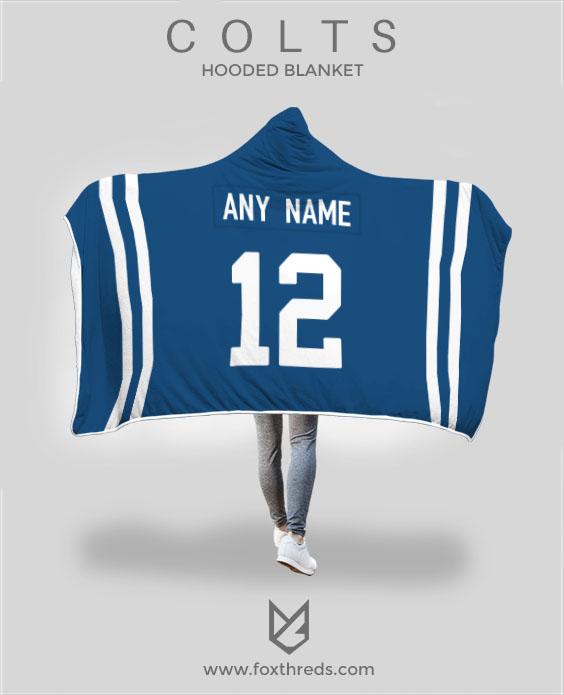 Indianapolis Colts Hooded Blanket - Personalized Any Name & Any Number
