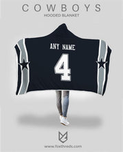 Dallas Cowboys Hooded Blanket - Personalized Any Name & Any Number