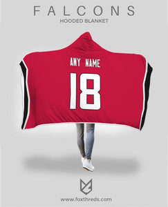 Atlanta Falcons Hooded Blanket - Personalized Any Name & Any Number