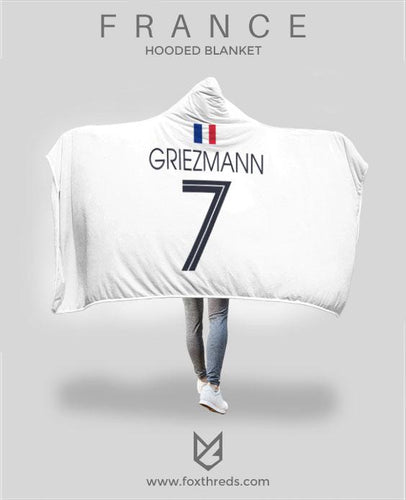 Griezmann France Away Jersey 2018 Hooded Blanket - FIFA World Cup