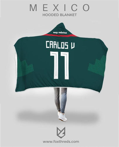 Carlos Vela Mexico Home Jersey 2018 Hooded Blanket - FIFA World Cup
