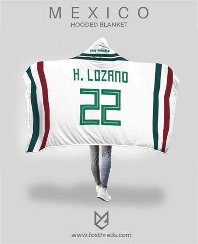 Hirving Lozano Mexico Away Jersey 2018 Hooded Blanket - FIFA World Cup