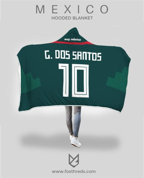 Giovani dos Santos Mexico Home Jersey 2018 Hooded Blanket - FIFA World Cup