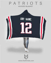 New England Patriots Hooded Blanket - Personalized Any Name & Any Number