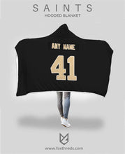 New Orleans Saints Hooded Blanket - Personalized Any Name & Any Number