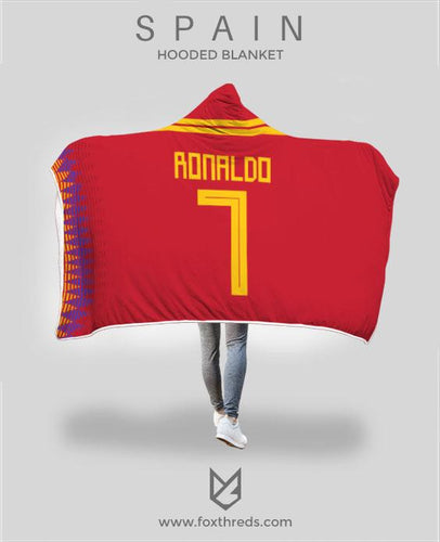 Ronaldo Spain Home Jersey 2018 Hooded Blanket - FIFA World Cup