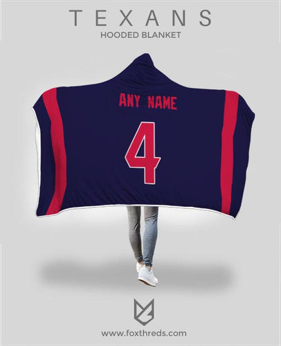 Houston Texans Hooded Blanket - Personalized Any Name & Any Number