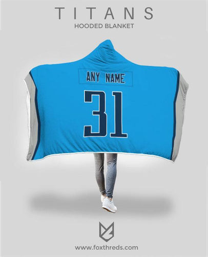 Tennesse Titans Hooded Blanket - Personalized Any Name & Any Number