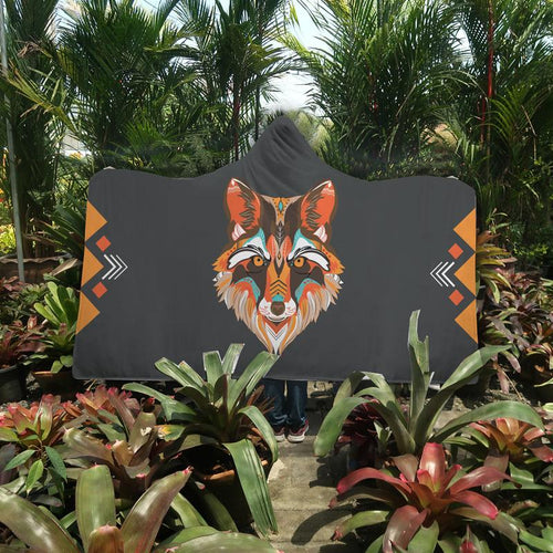 Tribal Fox Hooded Blanket