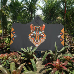 Tribal Fox Hooded Blanket